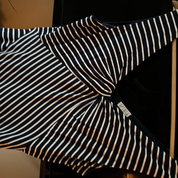 Spence twist top striped navy white soft flowy dress - Picture 3 of 4